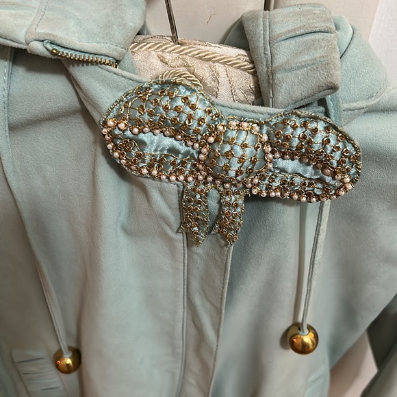 Manoush mint green suede bomber jacket bought in Cannes Size 38 - Picture 2 of 7